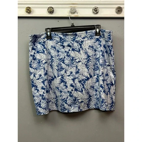 Tranquility by Colorado Clothing Womens Skort XL Blue White Fern Print - Picture 2 of 7